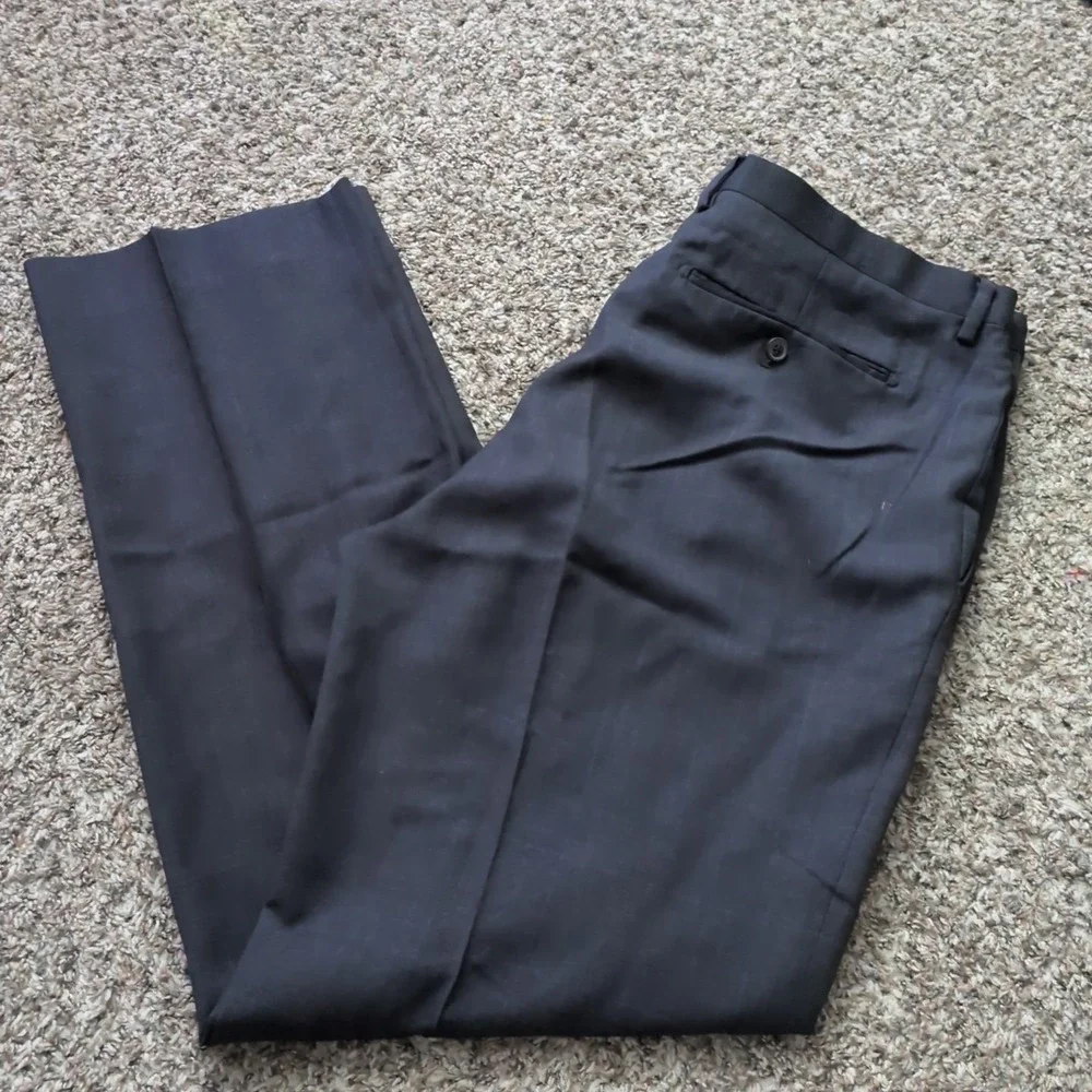 Banana Republic Modern Slim Fit Dress Pants Mens‎ 38x34 Blue Wool - Grid Pattern